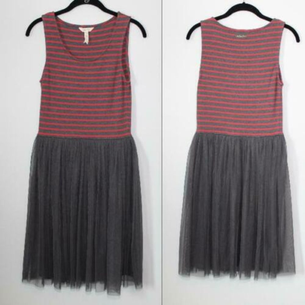 ✨2/$20 Matilda Jane T'WAS THE NIGHT Stripes Tulle Overlay Dress Small H12308 - Picture 10 of 11